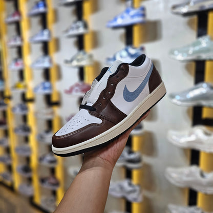 J1 Low Cacao Woven Swoosh