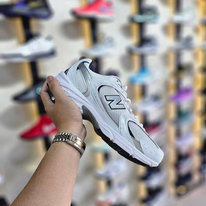 NB 530 White Silver Navy